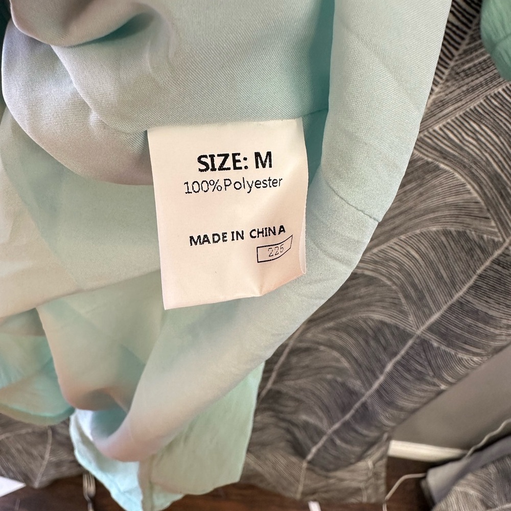 Elegant Mint Green Off-Shoulder Dress <<<<<96>>>>> - Picture 8 of 8